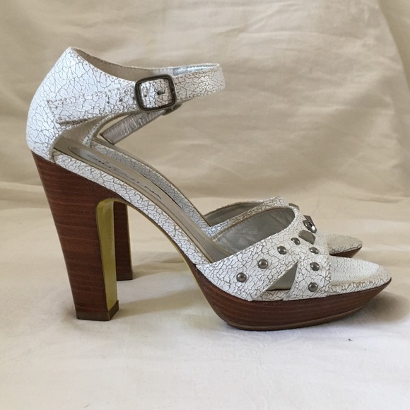 Stella Luna White Studded Heels - Picture 1 of 5